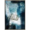 image:imageKate and Laurel Sylvie Aqua Abstract 2 Framed Canvas Wall Art by Amy Lighthall 23x33 Gray Blue Abstract Art for WallGray