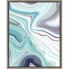 image:imageKate and Laurel Sylvie Aqua Marine and Purple Marble Abstract Framed Canvas Wall Art by Amy Peterson 18x24 Gray