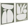 image:imageKate and Laurel Sylvie Balancing Zen Rocks Dark Green and Zen Botanical Rock Sage Green Framed Canvas Art Set by The Creative Bunch Studio 2 Piece Set 18x24 White Modern Abstract Wall Art Dcor Set