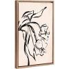 image:imageKate and Laurel Sylvie Beaded LV Floral 3 Vintage Framed Canvas Wall Art by Valerie McKeehan of Lily and Val 18x24 Gold Black Floral Sketch Art for Wall