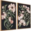 image:imageKate and Laurel Sylvie Beaded Nocturnal Blossom 1 and 2 Vintage Framed Canvas Wall Art Set by Nikita Jariwala 2 Piece Set 28x38 Beaded Natural Botanical TwoPiece Framed Art Set for WallBeaded Natural