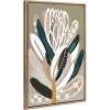 image:imageKate and Laurel Sylvie Beaded Sage Protea Vintage Framed Canvas Wall Art by Inkheart Designs 18x24 Gold Modern Neutral Flower Wall DcorBeaded Gold