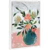 image:imageKate and Laurel Sylvie Beaded Wild Blooms Vintage Framed Canvas Wall Art by Nikita Jariwala 18x24 White Soft Flower Painting Art for Wall