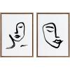 image:imageKate and Laurel Sylvie Beaded Woman Face Art and Face Line Art Vintage Framed Canvas Wall Art Set by Viola Kreczmer 2 Piece Set 18x24 Gold Minimal Brushstroke Face Drawing Art for Wall