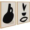 image:imageKate and Laurel Sylvie Black Vase and Fly Away Framed Canvas Wall Art Set by Rocket Jack 2 Piece Set 23x33 Natural Black and Tan Abstract Wall Dcor