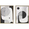 image:imageKate and Laurel Sylvie Black and White Abstract Minimal A and B Framed Canvas Wall Art Set by The Creative Bunch Studio 2 Piece Set 18x24 Natural Contemporary Abstract Art Wall DcorNatural