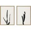 image:imageKate and Laurel Sylvie Black and White Vintage Film Grain Cactus 1 and 2 Framed Canvas Wall Art Set by Stephanie Klatt Set of 2 18x24 Natural Minimalist Botanial Wall Dcor
