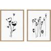 image:imageKate and Laurel Sylvie Black and White Wildflowers 688 and Seedpods 706 Framed Canvas Wall Art Set by Teju Reval of SnazzyHues 2 Piece Set 18x24 Gold Decorative Botanical Wall DcorNatural