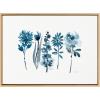 image:imageKate and Laurel Sylvie Blue Blooms Framed Canvas Wall Art by Patricia Shaw 23x33 Natural Decorative Floral Art for Wall