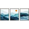 image:imageKate and Laurel Sylvie Blue Mountain Range Framed Canvas Wall Art Set by Amy Lighthall 3 Piece 18x24 Gray Decorative Landscape Art Set for WallGray