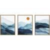 image:imageKate and Laurel Sylvie Blue Mountain Range Framed Canvas Wall Art Set by Amy Lighthall 3 Piece 18x24 Gray Decorative Landscape Art Set for WallNatural