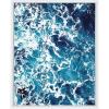image:imageKate and Laurel Sylvie Blue Ocean Waves Color Photograph Framed Canvas Wall Art 18x24 White