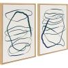 image:imageKate and Laurel Sylvie Blue and Green Expressive Abstract 1 and 2 Framed Canvas Wall Art Set by The Creative Bunch Studio 2 Piece 23x33 Natural Modern Colorful Art Set for WallNatural