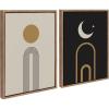 image:imageKate and Laurel Sylvie Boho Minimalist Sunrise Rainbow and Boho Minimalist Moon Arches Framed Canvas Wall Art Set by The Creative Bunch Studio 2 piece 18x24 Gold Simple Bohemian Art for WallGold
