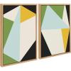 image:imageKate and Laurel Sylvie Bold Graphic 1 and 2 Framed Canvas Wall Art Set by The Creative Bunch Studio 2 Piece Set 18x24 Natural Modern Abstract Geometric Wall Dcor Art Set