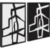 image:imageKate and Laurel Sylvie Bold Sophisticated Abstract Black and White Stroke Framed Canvas Wall Art Set by The Creative Bunch Studio 2 piece 18x24 Black Modern Striking Brushstroke Art Set for WallBlack