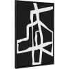 image:imageKate and Laurel Sylvie Bold Sophisticated Abstract White Stroke Framed Canvas Wall Art by The Creative Bunch Studio 28x38 Black Contemporary Brushtrokes Modern Art for WallBlack