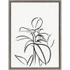 image:imageKate and Laurel Sylvie Botanical Sketch Print No 1 Framed Canvas Wall Art by The Creative Bunch Studio 18x24 Gray Decorative Botanical Abstract Art Print for Wall