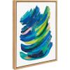 image:imageKate and Laurel Sylvie Bright Abstract 2 Framed Canvas Wall Art by Jessi Raulet of Ettavee 18x24 Natural Modern Colorful Brushstrokes Art for WallNatural