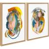 image:imageKate and Laurel Sylvie Changes No 1 and 2 Framed Canvas Wall Art Set by Erika Wynn 2 Piece Set 18x24 Natural