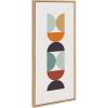 image:imageKate and Laurel Sylvie Circles and Curves Retro Color Framed Canvas Wall Art by The Creative Bunch Studio 18x40 Natural Narrow MidCentury Modern Geometric Wall ArtNatural