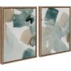 image:imageKate and Laurel Sylvie Color Exploration I and II Framed Canvas Wall Art Set by Amy Lighthall 2 Piece Set 18x24 Gold Modern Abstract Soft Watercolor Art Set for WallGold