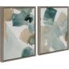 image:imageKate and Laurel Sylvie Color Exploration I and II Framed Canvas Wall Art Set by Amy Lighthall 2 Piece Set 18x24 Gold Modern Abstract Soft Watercolor Art Set for WallGray