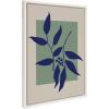 image:imageKate and Laurel Sylvie Colorful Retro Botanical Green and Blue Framed Canvas Wall Art by The Creative Bunch Studio 18x24 White Modern Abstract Flower Art Wall Decor