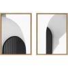 image:imageKate and Laurel Sylvie Doorway 1 and 2 Framed Canvas Wall Art Set by Alicia Abla 2 Piece 18x24 Natural Modern Abstract Black and White Art for Wall
