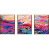 image:imageKate and Laurel Sylvie EV Brush Strokes 90 A B and C Framed Canvas Wall Art Set by Jessi Raulet of Ettavee 3 Piece Set 18x24 Natural Colorful Abstract Art for Wall
