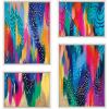image:imageKate and Laurel Sylvie EV Brushstroke 128 Framed Canvas Wall Art Set by Jessi Raulet of Ettavee 4 Piece Set White Colorful Abstract Art for Wall