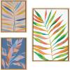 image:imageKate and Laurel Sylvie EV Palma No 2 Rainbow Palms Blush and Banana Leaves Framed Canvas Wall Art Set by Various Artists 3 Piece Set Natural Colorful Palm Branches Art for Wall