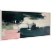 image:imageKate and Laurel Sylvie Emerald Blush Framed Canvas Wall Art by Amy Lighthall 18x40 Black Colorful Modern Abstract Art for WallWhite