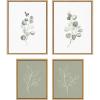 image:imageKate and Laurel Sylvie Eucalyptus and Modern Sage Green Botanical Line Sketch Framed Canvas Wall Art Set by Various Artists 4 Piece Set Natural Soft Floral Plant Art for Wall