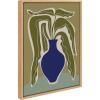 image:imageKate and Laurel Sylvie Expressive Abstract House Plant Ink Blue Vase Framed Canvas Wall Art by The Creative Bunch Studio 18x24 Natural Modern Abstract Botanical Vase with Contemporary Flower ArtNatural