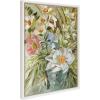 image:imageKate and Laurel Sylvie Flower Garden Framed Canvas Wall Art by Annie Quigley 18x24 Gold Soft Botanical Floral Bouquet Art for Wall Home DecorWhite