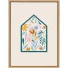 image:imageKate and Laurel Sylvie Flower House Framed Canvas Wall Art by Duchess Plum 18x24 Natural Decorative Floral Art for Wall