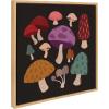 image:imageKate and Laurel Sylvie Forest Mushrooms Dark Framed Canvas Wall Art by Carey Copeland 22x22 Natural MidCentury Mushroom Plant Wall Decor