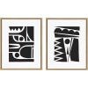 image:imageKate and Laurel Sylvie Geometric Configurations and Geometric Ensemble Framed Canvas Wall Art Set by Statement Goods 2 Piece 18x24 Natural Modern Abstract Art Set for WallNatural