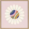 image:imageKate and Laurel Sylvie Groovy Daisy Framed Canvas Wall Art by Elizabeth Olwen 22x22 Natural Decorative Floral Art Print for Wall
