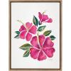 image:imageKate and Laurel Sylvie Hibiscus Bloom Fuchsia Framed Canvas Wall Art by Cat Coquillette 18x24 Natural Colorful Floral Art for WallGold