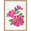 image:imageKate and Laurel Sylvie Hibiscus Bloom Fuchsia Framed Canvas Wall Art by Cat Coquillette 18x24 Natural Colorful Floral Art for WallNatural