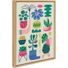 image:imageKate and Laurel Sylvie Houseplants Framed Canvas Wall Art by Rachel Lee 18x24 Natural Colorful MidCentury Plant Art for Wall