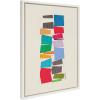 image:imageKate and Laurel Sylvie I Am A Collector Framed Canvas Wall Art by Amber Vittoria 18x24 Natural Modern Abstract Colorful Geometric Art for Wall DecorWhite