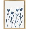 image:imageKate and Laurel Sylvie Indigo Tulips on White Framed Canvas Wall Art by Teju Reval of SnazzyHues 18x24 Gold Floral Art for Wall