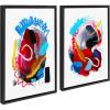 image:imageKate and Laurel Sylvie Intensity No 1 and 2 Framed Canvas Wall Art Set by Erika Wynn 2 Piece Set 18x24 Black