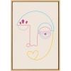 image:imageKate and Laurel Sylvie Jahi Framed Canvas Wall Art by Shatha Al Dafai 23x33 Natural Decorative Minimalist Abstract Art for Wall