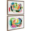 image:imageKate and Laurel Sylvie Joy No 1 and 2 Framed Canvas Wall Art Set by Erika Wynn 2 Piece Set 18x24 NaturalGold