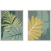 image:imageKate and Laurel Sylvie Jungle Mania Framed Canvas Wall Art by Maja Mitrovic of Makes My Day Happy 2 Piece 18x24 White Chic Tropical Art for Wall