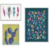 image:imageKate and Laurel Sylvie Leopard 3 Feather Four and 800 Folk Cactus v2 Framed Canvas Wall Art Set by Various Artists Set of 3 16x20 and 23x33 White Decorative Multicolored Nature Art for Wall